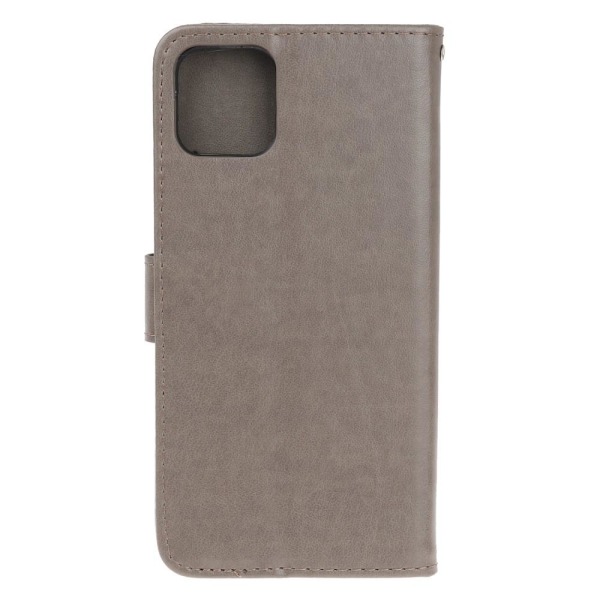 Imprint nahkainen lompakkokotelo iPhone 12 & 12 Pro - harmaa