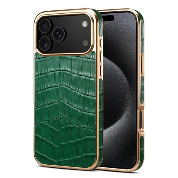 DENIOR Mobilskal till iPhone 17 Pro Äkta Läder - Grön Grön