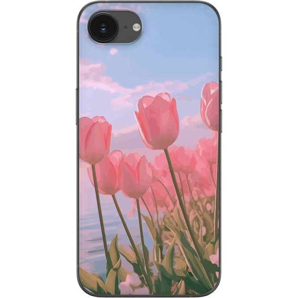 Mobilskal till Apple iPhone 16e med Rosa Tulpaner
