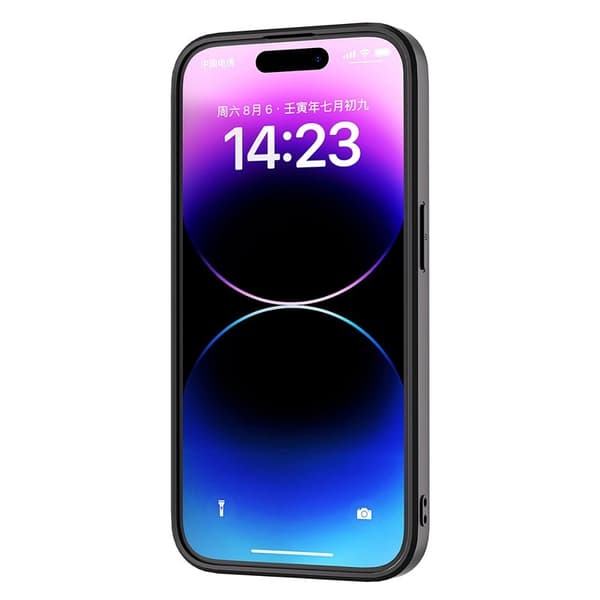 ABEEL Mobilskal till iPhone 15 Plus PU Läder PC+TPU Skydd Brun