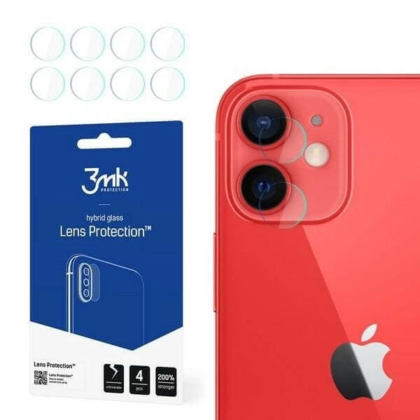 3MK Lens Protect iPhone 12 Mini Kameralinsskydd 4 st Transparent