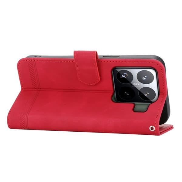 DIERFENG DF-03 för Xiaomi 15 Pro Plånboksfodral Konstläder - Röd