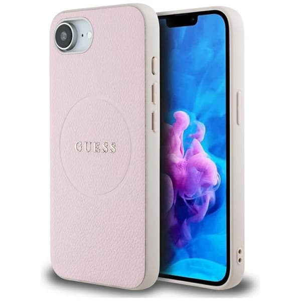 Guess Telefontaske til iPhone 16e MagSafe Kornet Ring - Lyserød Rosa