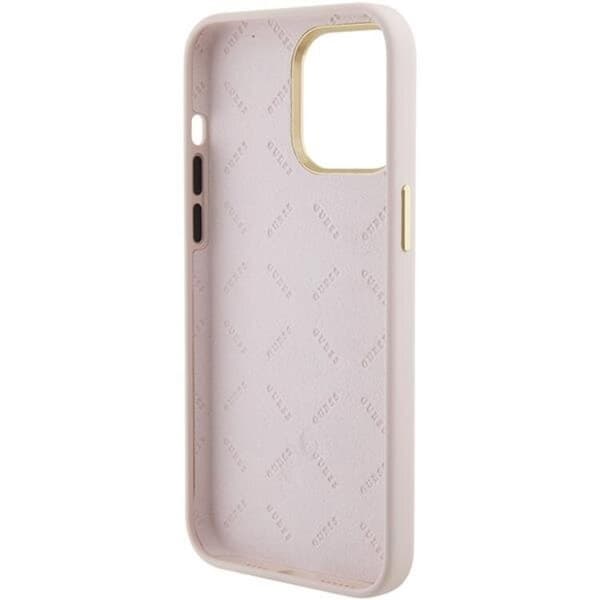 Guess iPhone 15 Pro Max Mobilskal Silikon Logo Strass 4G - Rosa Rosa