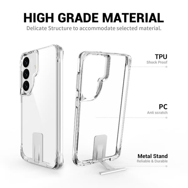 Mobilskal för Samsung Galaxy S26 Plus TPU + PC med Kickstand - Transparent