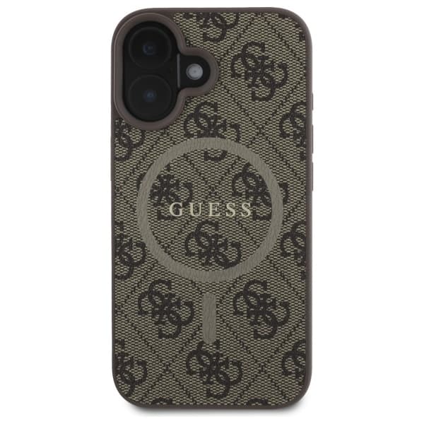Guess telefontaske til iPhone 16 MagSafe 4G Ring Classic - Brun