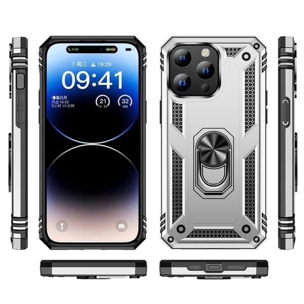 Mobilskal till iPhone 15 Pro med Kickstand - Silver Silver