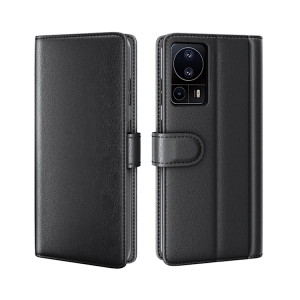 Xiaomi 13 Lite Plånboksfodral Äkta Läder - Svart