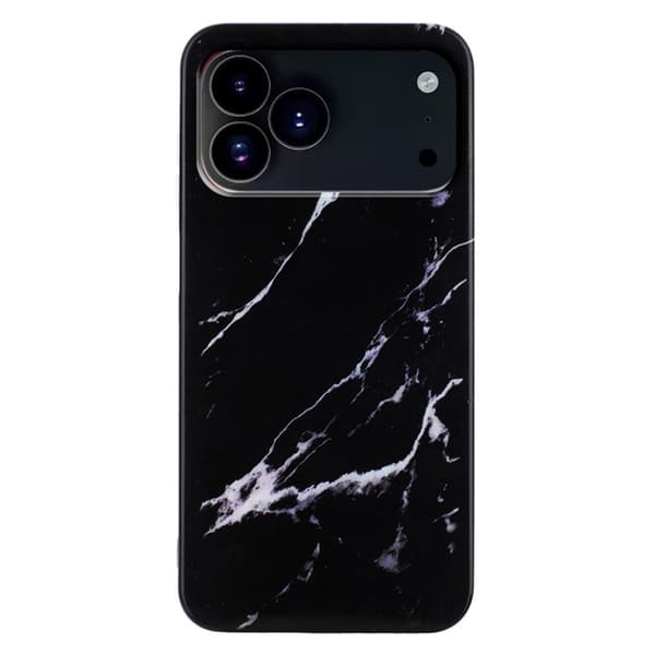 Mobilskal till iPhone 17 Pro Marble Pattern Painted TPU - Svart Svart