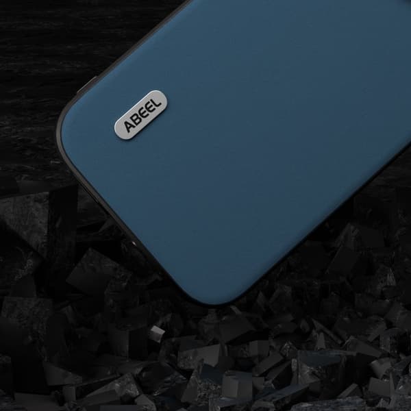 ABEEL Mobilskal till iPhone 13 Pro Äkta Läder PC+TPU Slim Blå