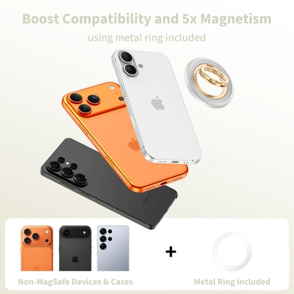 Tech-Protect Ringholder Magsafe MMR700 Lamano Magnetisk - Titanium/Guld Grå