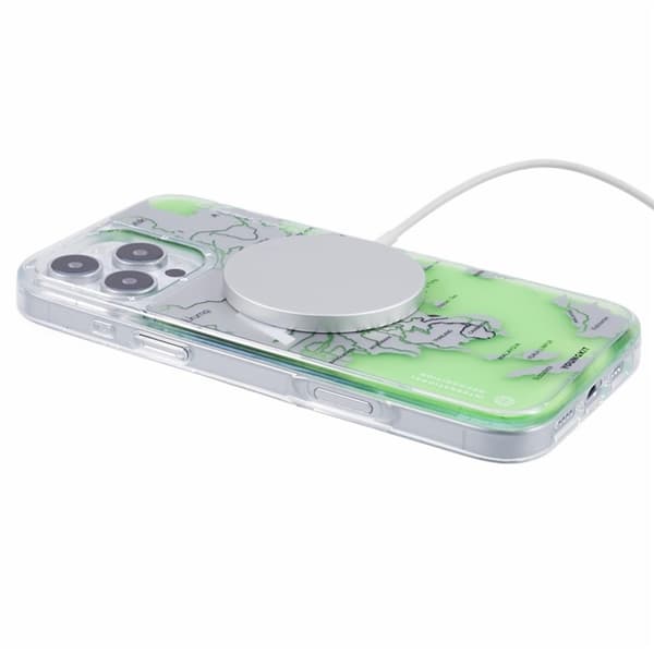YOUNGKIT Mobilskal till iPhone 16 Pro Max MagSafe IMD-kartmönster Transparent