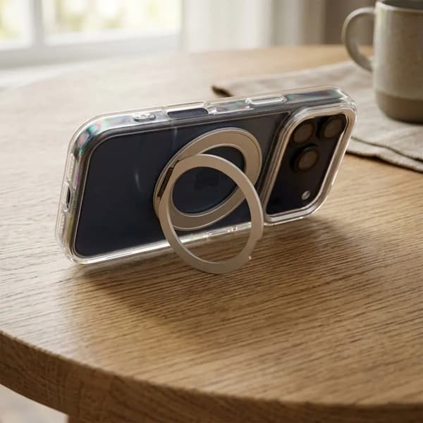 Mobilskal Magafe iPhone 17 Pro Frame Circle med Stand - Svart