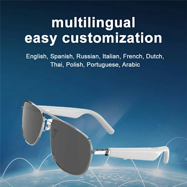 Polariserade Smarta Glasögon Bluetooth G01-01 - Vit