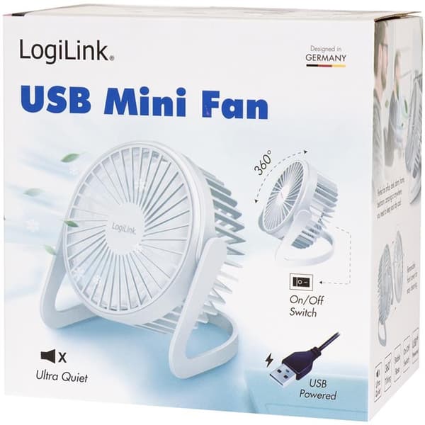LogiLink USB-fläkt Ø12.7 cm - Vit