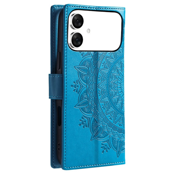 Galaxy S26 Edge Plånboksfodral Imprinted Totem Läder - Blå Blå