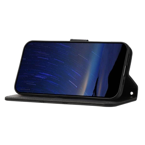 Plånboksfodral för Samsung Galaxy S26 Konstläder med handledsrem - Svart