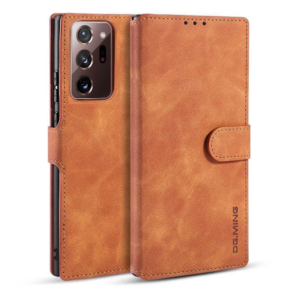 DG.MING Retro Plånboksfodral Konstläder Samsung Galaxy Note20 Ultra Brun