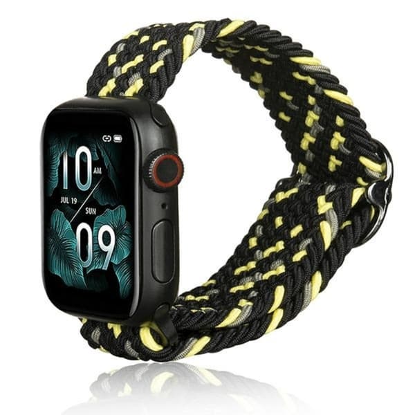 Beline Apple Watch (38/40/41mm) Armband Textile - Svart/Lime Black