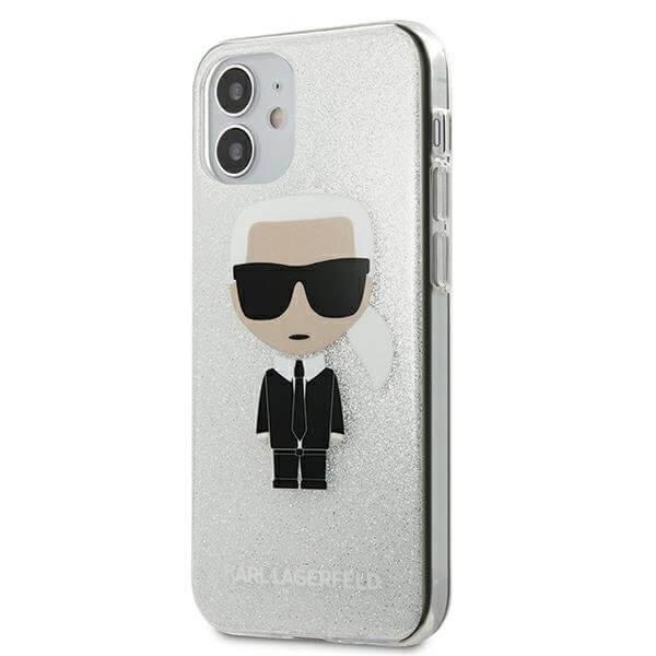 Karl Lagerfeld iPhone 12 Mini Skal Ikonik Karl Glitter - Silver Silver