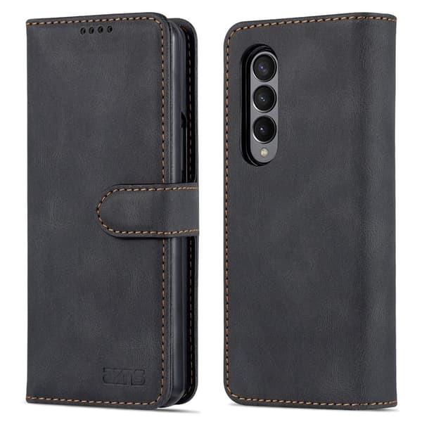 AZNS Samsung Galaxy Z Fold3 Plånboksfodral Konstläder - Svart