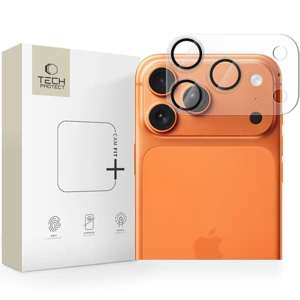Tech-Protect iPhone 17 Pro kameralinsedæksel Hybrid Glas Camfull Fit Plus - Klar Transparent
