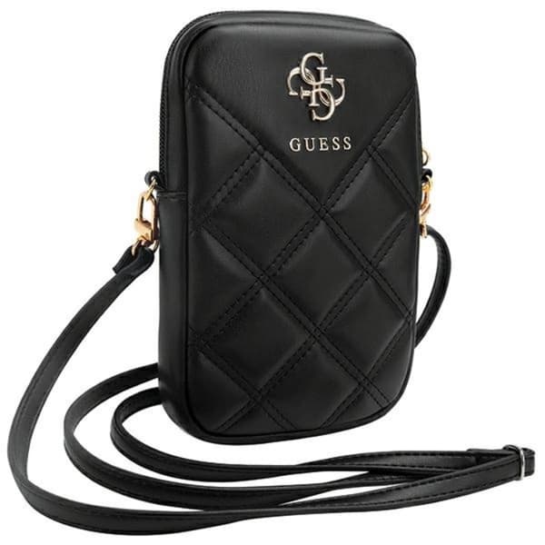 Guess Mobilväska Zip Quilted 4G - Svart Black