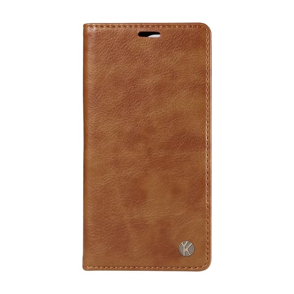 YIKATU OnePlus 15 Plånboksfodral Litchi Closure Konstläder Brun