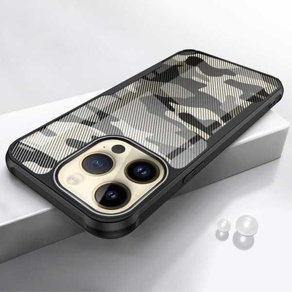 Rzants iPhone 14 Pro Cover Camouflage - Sort Svart