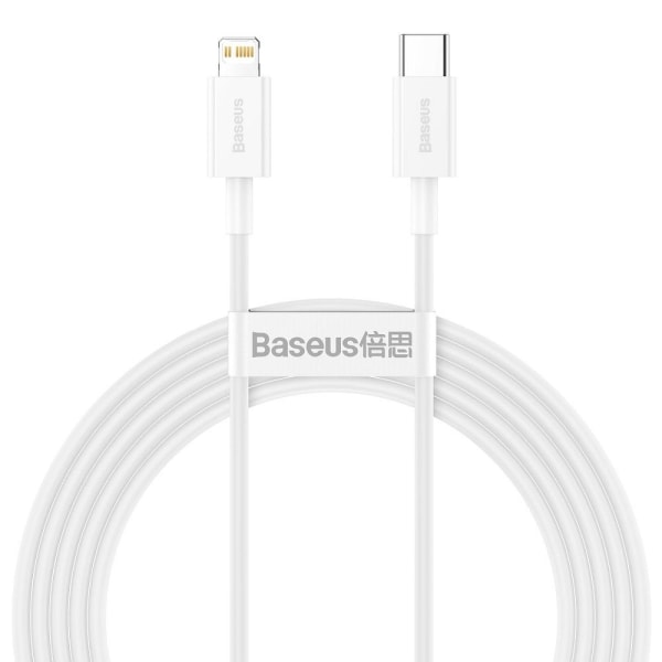 BASEUS-kaapeli USB-C Apple Lightning 8-pin PD20W 2 m Valkoinen