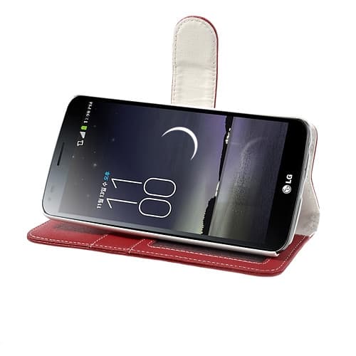 Embossed Plånboksväska till LG G Flex (Röd) Red