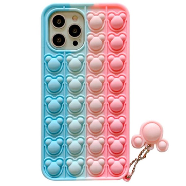 Panda Pop it Fidget -monivärinen kuori iPhone 13 Prolle - Pinkki Pink