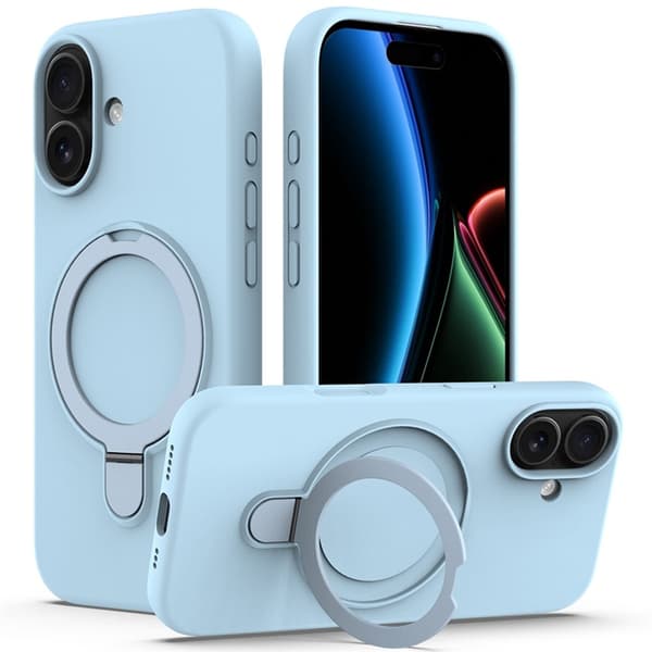 Mobilskal till iPhone 17 MagSafe Kickstand PC + Silikon - Himmelsblå Blå