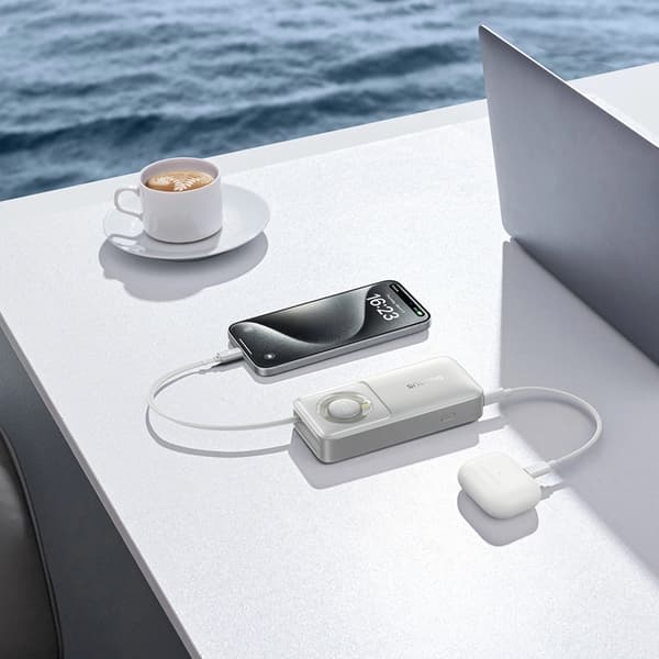 Baseus Powerbank 10000mAh 30W USB-C Kabel Free2Pull Grå