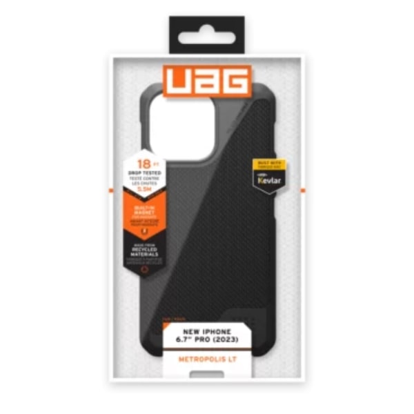 UAG iPhone 15 Pro matkapuhelinkotelo Magsafe Metropolis LT - musta