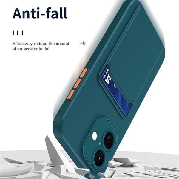 Mobilskal till iPhone 17 Korthållare TPU - Blå Blå