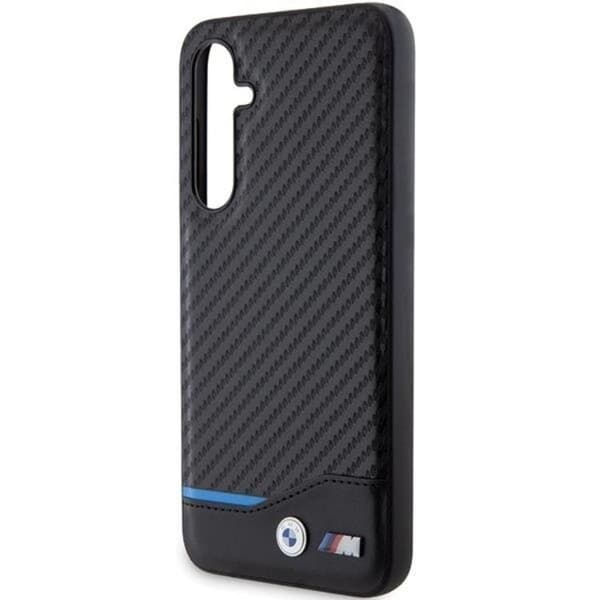 BMW Galaxy S23 FE Mobilskal Læder Carbon - Sort Black
