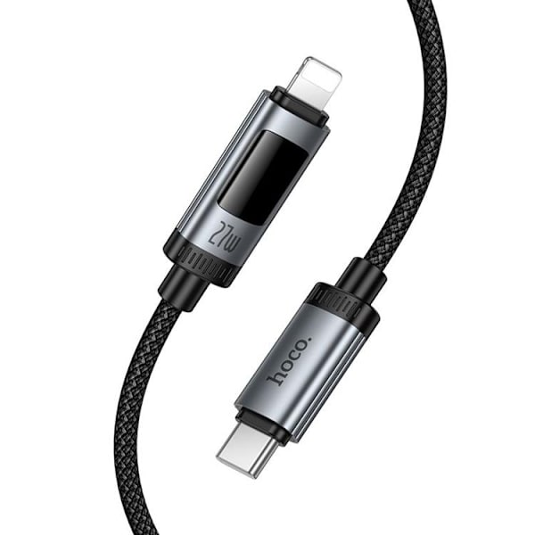 HOCO USB-C til Lightning 27W Kabel 1.2m med Display U148 - Sort Svart