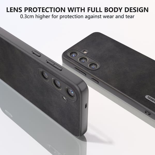 ABEEL Mobilskal till Samsung Galaxy S24 Shockproof Läder TPU+PC Svart