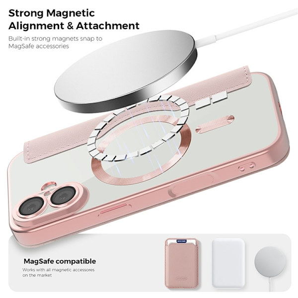 iPhone 17 Plånboksfodral MagSafe RFID - Rosa Rosa