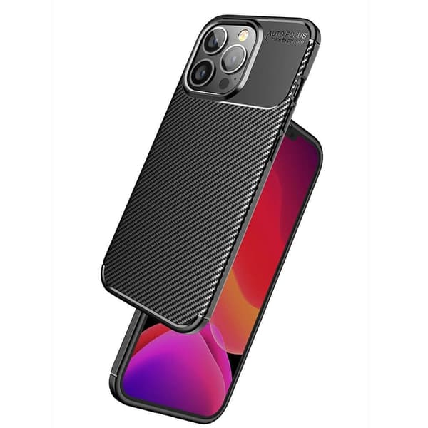 Carbon Fiber Telefontaske til Apple iPhone 13 Pro - Brun Brown