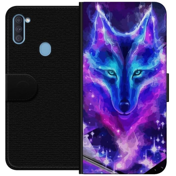 Plånboksfodral till Samsung Galaxy A11 med Neon Varg