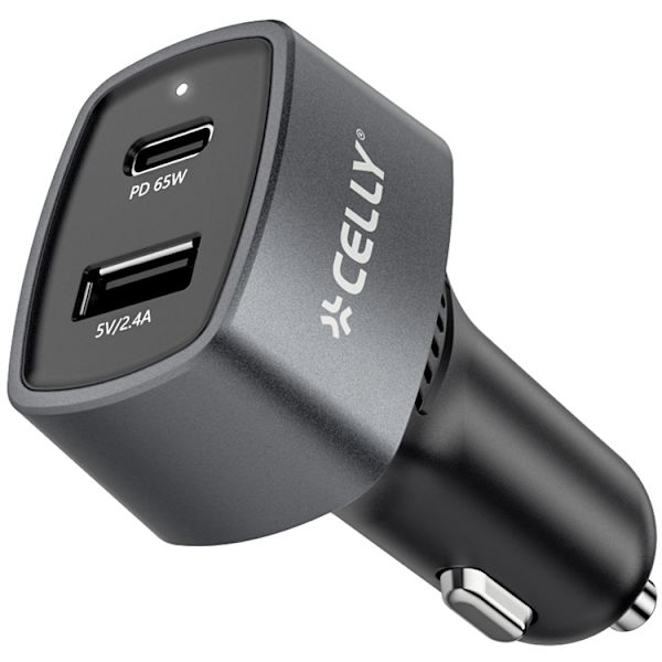 Celly Billaddare 1xUSB-C PD 1xUSB-A 65W Svart