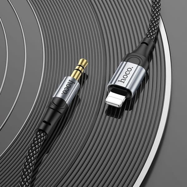 Hoco Lightning till Aux 3.5mm Kabel 1m UPA26 - Svart Svart