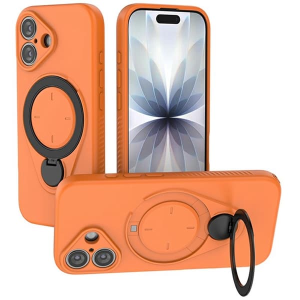 Mobilskal till iPhone 17 MagSafe Rotating Kickstand TPU PC - Orange Orange