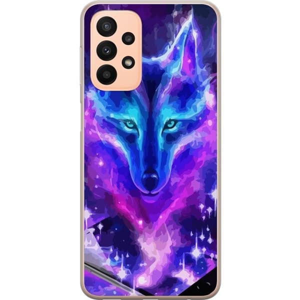Telefontaske til Samsung Galaxy A23 5G med Neon Wolf