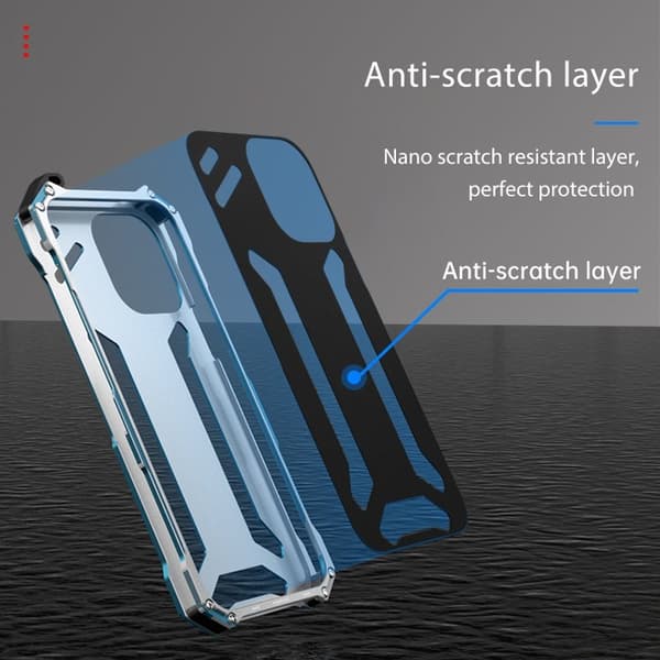 R-JUST Mobilskal till iPhone 15 Pro i Hål-Aluminium - Svart