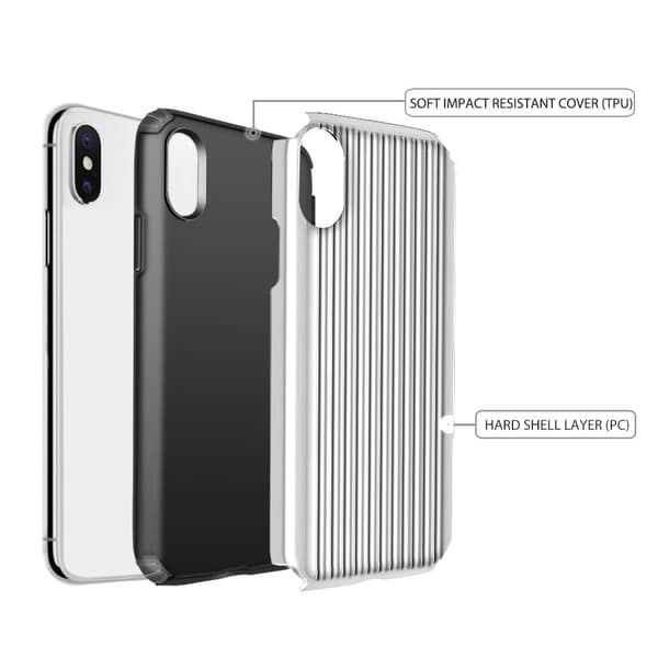Hybrid Armor Cover til Apple iPhone X/Xs - Sølv Silver