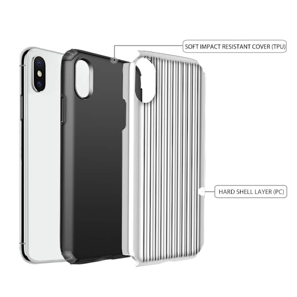 Hybrid Armor Skal till Apple iPhone X/Xs - Silver Silver