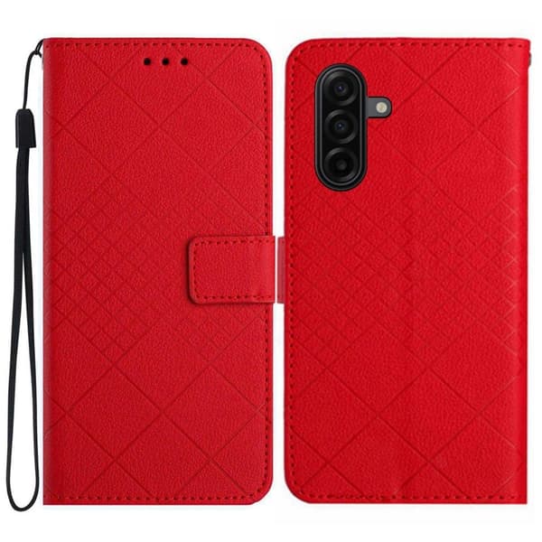 Samsung Galaxy S26 Pro Plånboksfodral Imprint Konstläder Flip Folio - Röd